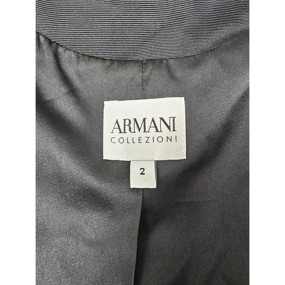 Armani Collezioni Size 2 Metallic Gray Floral Jacquard Evening Work Blazer VTG